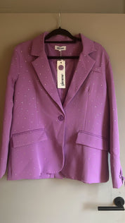 Purple Statement Blazer – Sparkle & Lace-up