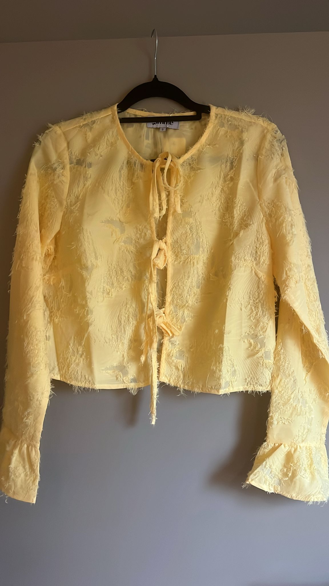 Romantic Yellow Tie Blouse – Elegant & Playful