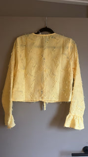 Romantic Yellow Tie Blouse – Elegant & Playful
