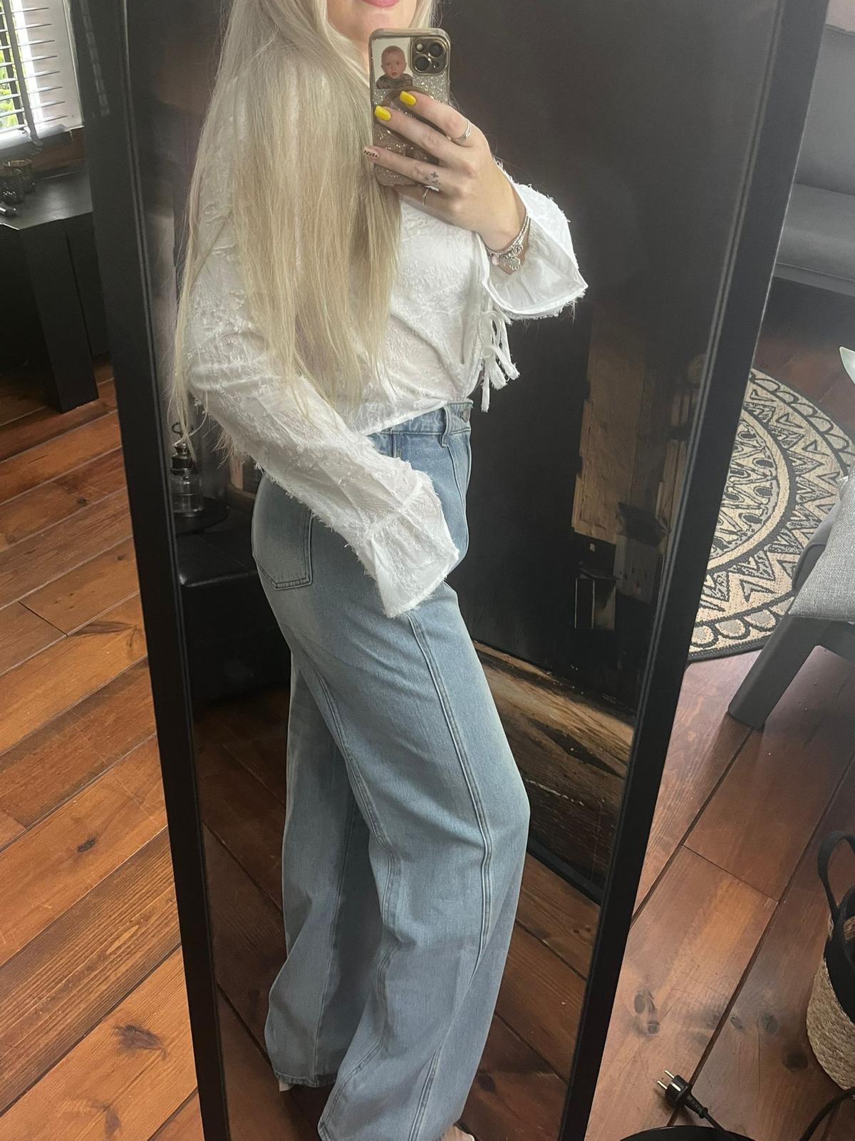 Double Seam Wide Leg Jeans – Trendy &Comfort