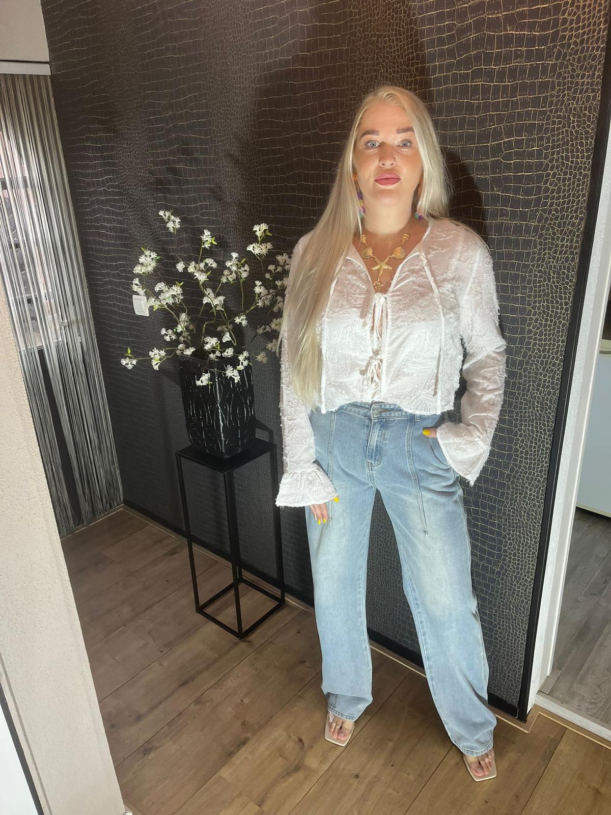 Romantic White Tie Blouse – Elegant & Playful