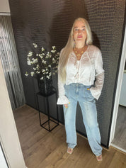 Romantic White Tie Blouse – Elegant & Playful