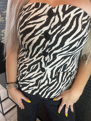 Zebra Bustier Top – Bold & Fierce