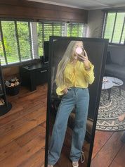 Romantic Yellow Tie Blouse – Elegant & Playful